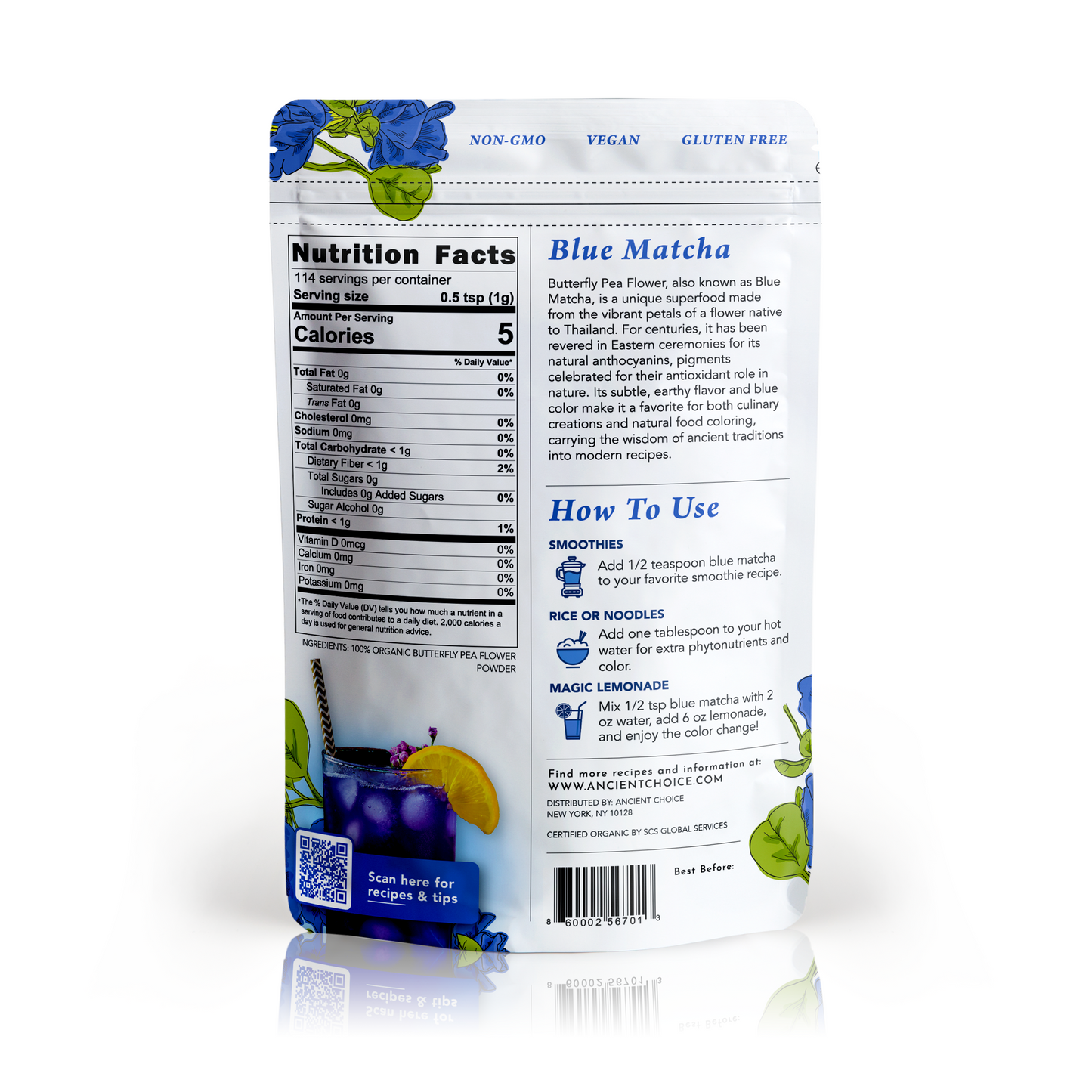 Organic Butterfly Pea Flower Powder